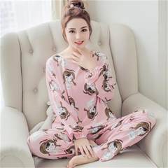 In the spring and Autumn period, the new Korean version of long sleeve pants, girls' pajamas, cute and sweet, cartoon leisure home clothes, Princess suit summer XXL code [suggestion 140-160 Jin] Girl's long sleeve