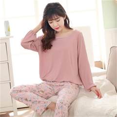 In the spring and Autumn period, the new Korean version of long sleeve pants, girls' pajamas, cute and sweet, cartoon leisure home clothes, Princess suit summer XXL code [suggestion 140-160 Jin] Chrysanthemum pants long sleeve [taro purple]