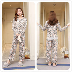 In the spring and Autumn period, the new Korean version of long sleeve pants, girls' pajamas, cute and sweet, cartoon leisure home clothes, Princess suit summer XXL code [suggestion 140-160 Jin] Blue