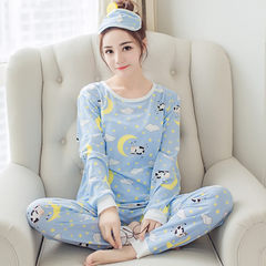 Spring and autumn Korean Girls Pajamas modal thin cotton cute cartoon sweet leisure suit Home Furnishing tide [optional two sets of system less five yuan] Dairy set
