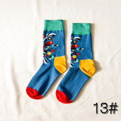 Socks, men, autumn, winter, pure cotton, men and women, hose socks, British wind, personality, graffiti stockings, lovers socks, trend neutral socks 5XL (280 Jin) 13#