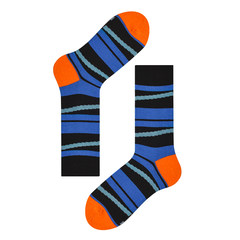 Socks, men's autumn cotton stockings, women's stockings, British Wind stockings, street socks and stockings 5XL (280 Jin) Blue waves