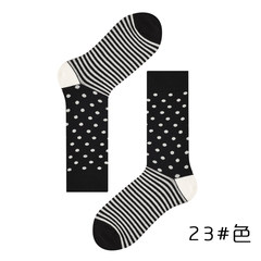 Socks, men's autumn cotton stockings, women's stockings, British Wind stockings, street socks and stockings 5XL (280 Jin) Small black dots