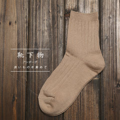 Boots under vertical stripes solid basic all-match simple socks socks socks lady retro color trend of Japan and South Korea 5XL (280 Jin) Khaki