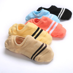 Socks, women's boat socks, pure cotton, invisible stockings, silicone slip, summer thin Korean socks, black socks 5XL (280 Jin) 2 bars invisible, 5 colors, 5 pairs