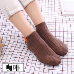 Children socks socks shallow mouth Han Guosen cute autumn winter socks female low cotton socks all-match contact 5XL (280 Jin) 5 pairs of coffee