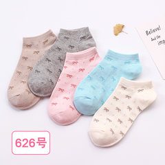 Spring and summer low female socks socks cotton socks, shallow mouth lovely wind all-match Japanese Harajuku female socks Men's money [buy 5 double to send 5 pairs] Bow