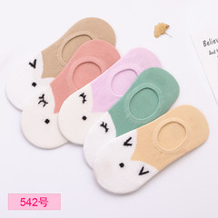 Spring and summer low female socks socks cotton socks, shallow mouth lovely wind all-match Japanese Harajuku female socks Men's money [buy 5 double to send 5 pairs] Fox money invisible