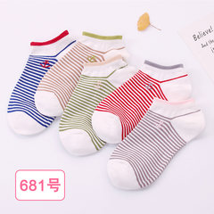 Spring and summer low female socks socks cotton socks, shallow mouth lovely wind all-match Japanese Harajuku female socks Men's money [buy 5 double to send 5 pairs] Anchor money