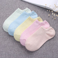 Socks socks cotton socks children summer slim low candy colored socks socks color Korea lovely students Buy one group and send one group (10 pairs altogether) Goddess 5 double