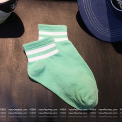 South Korea ulzzang 22 bar socks, the trend of the original wind stripe pure cotton medium tube men and women baseball short socks 5XL (280 Jin) green