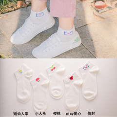 韩国ulzzang袜子女中筒袜两条杠袜韩版日系原宿学院风学生潮长袜 5XL（280斤） 短袜表情款