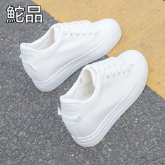 2017 new autumn and winter Tuo increased white shoes shoes all-match Korean chic students thick soled shoes Thirty-eight white