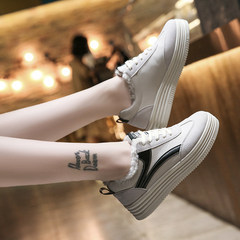Autumn and winter cotton shoes and new shoes with white all-match thick soled sneakers Korean student shoes shoes Thirty-seven 9091 Black Cashmere