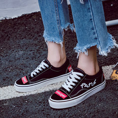 Chic black canvas shoes female street shoes all-match Korean students ugly adorable ulzzang Harajuku wind shoes in Hong Kong Thirty-seven black
