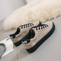 2017 new autumn and winter canvas shoes female students all-match Harajuku street shoes Korean ins super fire shoes Thirty-eight Khaki