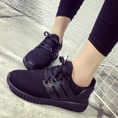 2017 autumn and winter plus small red sports casual shoes, single female shoes, Korean version, small white tide, student shoes, running shoes Thirty-eight black