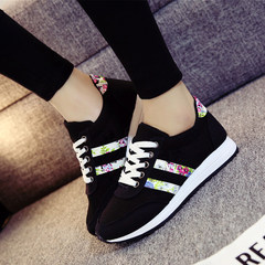 Sport shoes, running shoes, 2017 in autumn and winter the new trend of Korean female student shoes flat shoes shoes Thirty-eight black