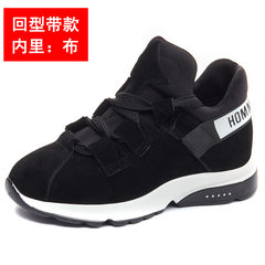 2017 new BF sports shoes shoes autumn Korean female students all-match platform shoes leisure shoes female tide Thirty-eight Black single (back lacing)