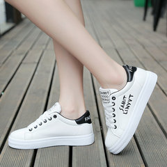 2017 new summer all-match white shoes shoes soled canvas shoes' Korean flat casual shoes white shoes Thirty-eight black