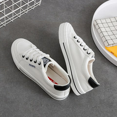 The flat canvas shoes female lovers fall 2017 new Korean superstar all-match students white shoes 39 men's money White and black