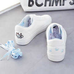 Chic Han Feng shoes 2017 new white shoes all-match Korean students casual canvas shoes and white shoes Thirty-eight White moon