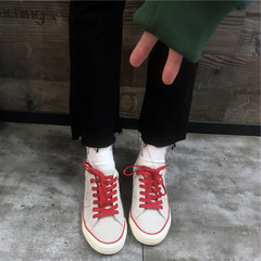 The autumn wind ins chic Han ulzzang canvas shoes children shoes Harajuku schoolgirl 2017 new all-match women Forty-two gray