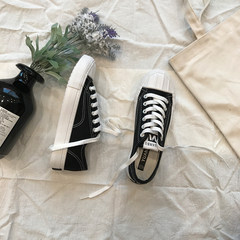 Step far white shoe ins super fire shoes street style original night wind all-match ulzzang female canvas shoes chic shoes Thirty-eight black