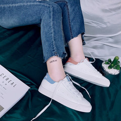All-match based white shoe fall 2017 female new all-match Korean students canvas shoes, white shoes leather shoes Thirty-eight A not a blinding white white