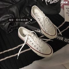 [home] Wangzai strong push a pair of million years all-match retro color shoes canvas shoe lovers and tide Thirty-eight White (Xin Zeng)