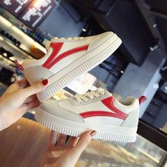 2017 new autumn and winter with warm white velvet shoes all-match Korean thick soles increased in shoes tide Muffin Thirty-seven Red shoes