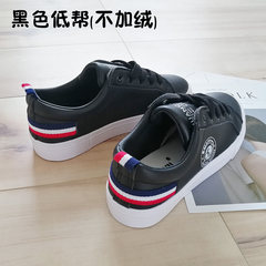 2017 new winter cotton shoes with Korean female students all-match high shoes warm white shoe canvas shoes tide Thirty-six Black low rib (without NAP)