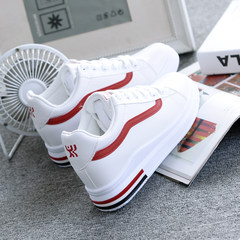 Autumn thick bottom white shoe increased 2017 new female students all-match all-match female white shoes casual shoes. Thirty-eight Red and white