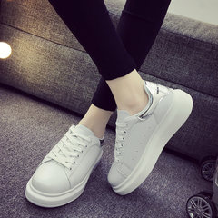 White shoes fall 2017 new students all-match Korean winter sports shoes shoes casual women shoes thickness increased Forty-four silver