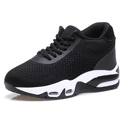2017 new sneakers and the increase in 7cm net platform shoes breathable thick soled casual shoes. Thirty-nine Black knitting 1766
