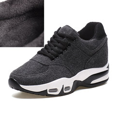 2017 new sneakers and the increase in 7cm net platform shoes breathable thick soled casual shoes. Thirty-eight Winter with grey and velvet
