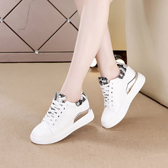 2017 new autumn and winter with the increase in female fashion shoes white cashmere thick soled sports leisure shoes art students tide Thirty-eight Gray [single Li] [standard size]