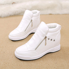 Korean female white shoes 2017 autumn and winter new thick bottom all-match leisure sports shoes increased female high shoes Thirty-eight white