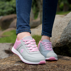 The spring and autumn of middle-aged women sports shoes and leisure shoes Pimian mother breathable soft bottom lightweight antiskid shoes Thirty-eight 601 leather ash