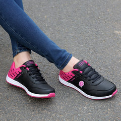 The spring and autumn of middle-aged women sports shoes and leisure shoes Pimian mother breathable soft bottom lightweight antiskid shoes Thirty-eight 601 black leather