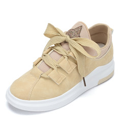 Sport shoes, a new spring 2017 girls all-match black Korean students fall Harajuku casual shoes tide Thirty-eight Apricot meter