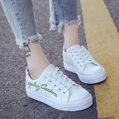 White shoes female autumn 2017 new all-match Korean fashion trend of flat shoes students summer leisure shoes Thirty-eight green