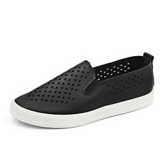 White shoes fall 2017 new Korean all-match pedal slip-on black and white white flat casual shoes Thirty-eight Black (Xia Kuan)