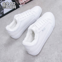 Tuo 2017 autumn and winter new white shoes and shoes all-match cashmere white shoes cotton shoes warm Korean Students Thirty-eight white