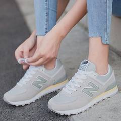 The new flagship store official authentic shoes net sports shoes new balance shoes 2017 new couples in autumn and winter Thirty-eight Light grey female foot
