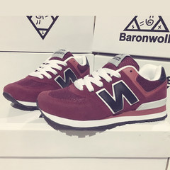 The new air all-match sport shoes, leisure Korean tide color of male and female students running shoes couple Agam autumn shoes Forty-four Claret