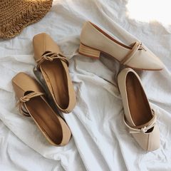 In the 2017 documentary shoes summer 2017 new British style Mary Jane shoes women shoes buckle shoes with thick grandma word Thirty-eight Beige