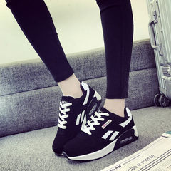 Korean female sports shoes in the autumn of 2017 new wind ulzzang all-match running flat Harajuku students leisure shoes Thirty-eight 229 black and white