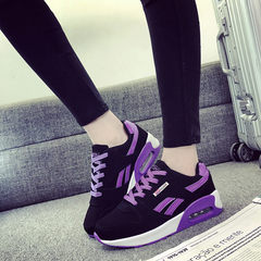 Korean female sports shoes in the autumn of 2017 new wind ulzzang all-match running flat Harajuku students leisure shoes Thirty-eight 229 Black Purple