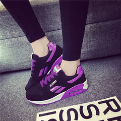 Korean female sports shoes in the autumn of 2017 new wind ulzzang all-match running flat Harajuku students leisure shoes Thirty-eight 228 Black Purple